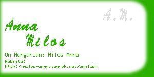 anna milos business card